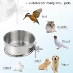 Stainless Steel Bird Feeding Cups with Clamp Holder