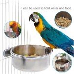 Stainless Steel Bird Feeding Cups with Clamp Holder