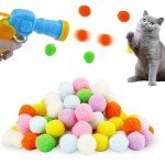 Colorful Plush Cat Toy Balls with Launcher