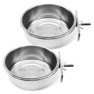 Stainless Steel Bird Feeding Bowls – 2 Pack