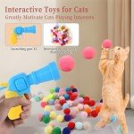 Colorful Plush Cat Toy Balls with Launcher