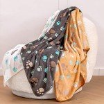 Soft Paw Print Dog and Cat Blanket 2 Pack