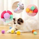 Colorful Plush Cat Toy Balls with Launcher