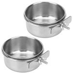 Stainless Steel Bird Bowls with Clamp - 2 Pack