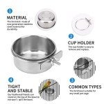 Stainless Steel Bird Bowls with Clamp - 2 Pack