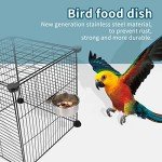 Stainless Steel Bird Bowls with Clamp - 2 Pack