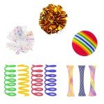 10-Piece Interactive Cat Toy Set with Crinkle Balls