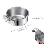 4 Stainless Steel Bird Bowls for Cage Feeding
