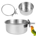 4 Stainless Steel Bird Bowls for Cage Feeding
