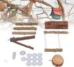 6PCS Natural Wood Bird Perches for Parrots and Macaws