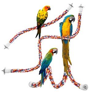 Jusney 48-Inch Bungee Bird Rope Perch Toy