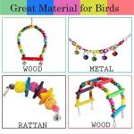 7-Piece Colorful Bird Toys and Accessories Set