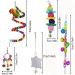 7-Piece Colorful Bird Toys and Accessories Set