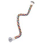 Colorful Rotating Cotton Rope Bird Perch Stand