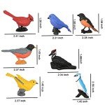 7 Mini Bird Figurines for Party Decorations