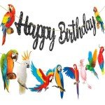 Tropical Parrot Birthday Party Banners & Cutouts