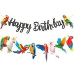 Tropical Parrot Birthday Party Banners & Cutouts