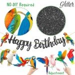 Tropical Parrot Birthday Party Banners & Cutouts