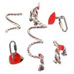 Parrot Bungee Swing Toy with Bell Rope