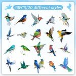 40Pcs Vintage Bird Stickers for DIY Crafts