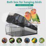 Transparent Bird Bath with Hanging Hooks and Drawer