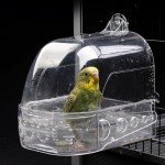 Transparent Bird Bath with Hanging Hooks and Drawer
