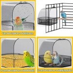Transparent Bird Bath with Hanging Hooks and Drawer