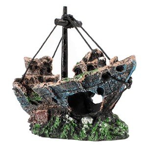 Sunken Ship Aquarium Decor - Resin Fish Tank Accent