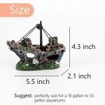 Sunken Ship Aquarium Decor - Resin Fish Tank Accent
