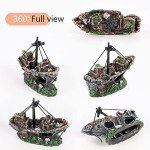 Sunken Ship Aquarium Decor - Resin Fish Tank Accent