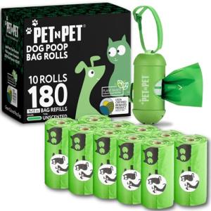 180 Count Dog Poop Bags with Dispenser 9x13