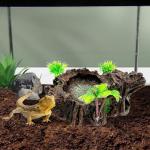 Resin Reptile Platform Tree Trunk Decor Bowl