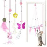Interactive Door-Hanging Cat Feather Toy