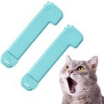 2 Pack Cat Spoon Feeder with Dinosaur Design