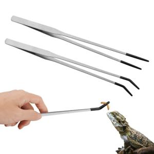 Stainless Steel Reptile Feeding Tongs – 2 Pack