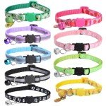 9-Color Adjustable Breakaway Cat Collars with Bells