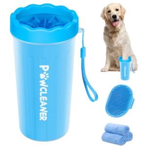 Comotech Dog Paw Cleaner with Bath Brush & Towels