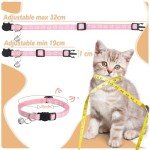 9-Color Adjustable Breakaway Cat Collars with Bells