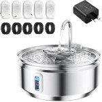 Stainless Steel Cat Water Fountain with Filter