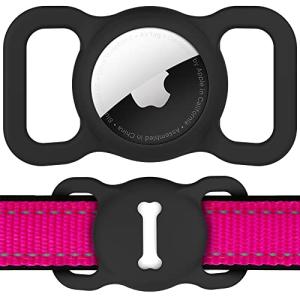 Silicone Airtag Dog Collar Holder with Bone Pattern
