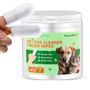 Natural Ear Wipes for Dogs and Cats, 50 Count