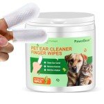 Natural Ear Wipes for Dogs and Cats, 50 Count