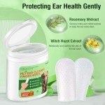 Natural Ear Wipes for Dogs and Cats, 50 Count