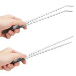 Long Stainless Steel Aquarium Tweezers - 2 Pack