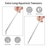 Long Stainless Steel Aquarium Tweezers - 2 Pack