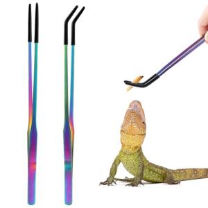 OLIISS Stainless Steel Reptile Feeding Tongs - 2 Pack