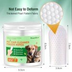 Natural Ear Wipes for Dogs and Cats, 50 Count