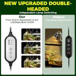 BrightArk Dimmable Dual Head Reptile Heat Lamp