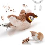 Interactive Cat Toy with Rechargeable Chirping Bird