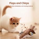 Interactive Cat Toy with Rechargeable Chirping Bird